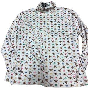 Erika & Company Teddy Bear Print Turtleneck